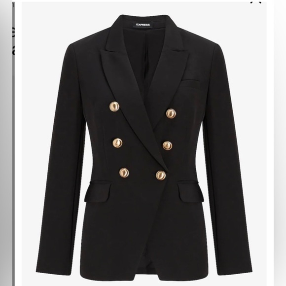Express Wool Blend Double Breasted Novelty Button Blazer NEW ⭐️ - Picture 8 of 16